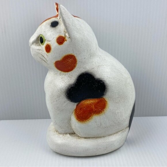 Wooden Cat Folk Art Jospehine - a Moggie from Quail Handpainted - Picture 3 of 7